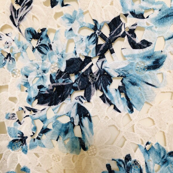 Charter Club Women's Size S Crochet Lace Overlay Top 3/4 Sleeves  @ - Picture 5 of 6